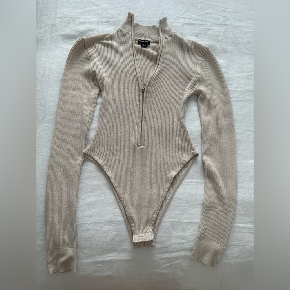 Boohoo Zip Sweater Bodysuit